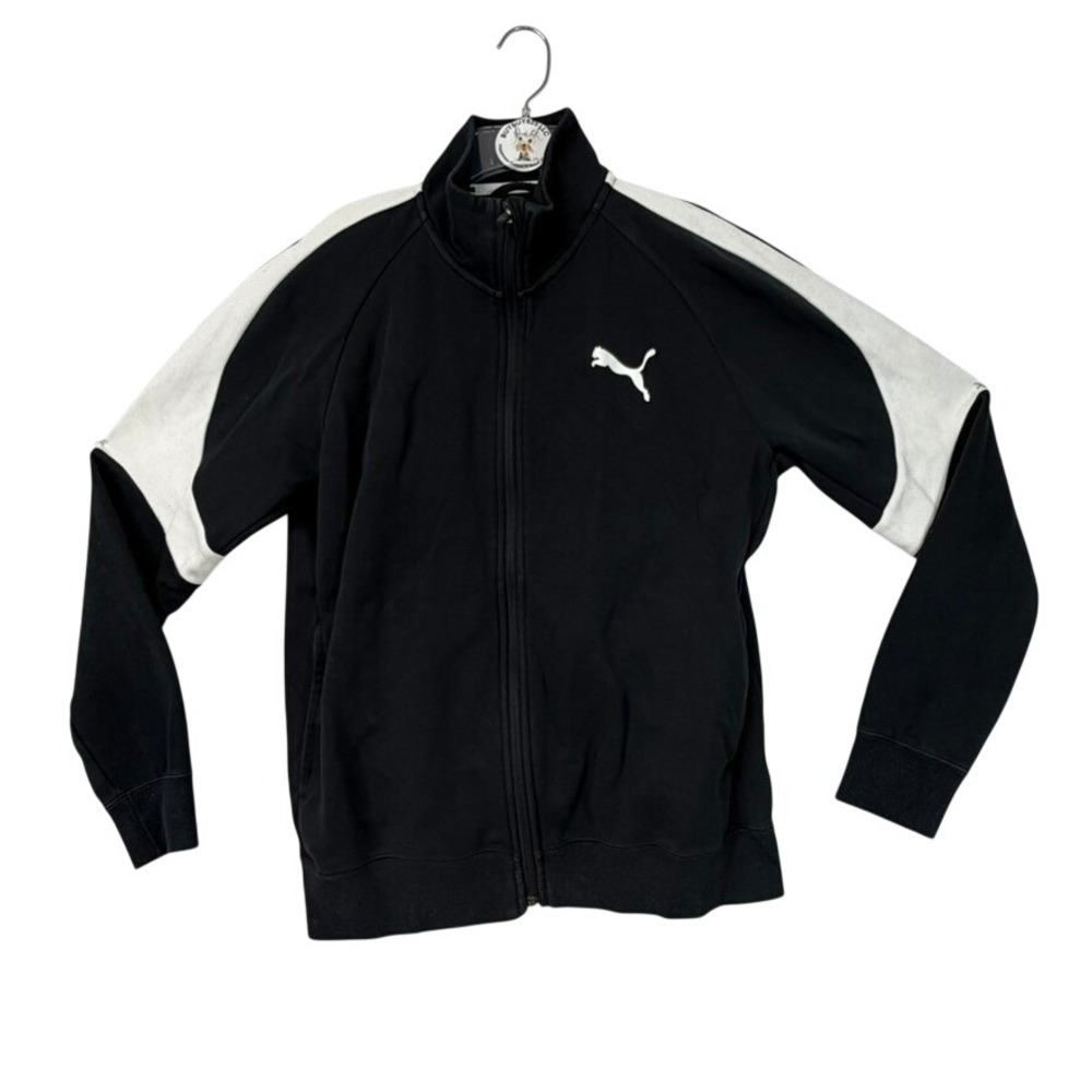 Puma Track Jacket‎ Full Zip Black White Athletic Sportswear Men Size S